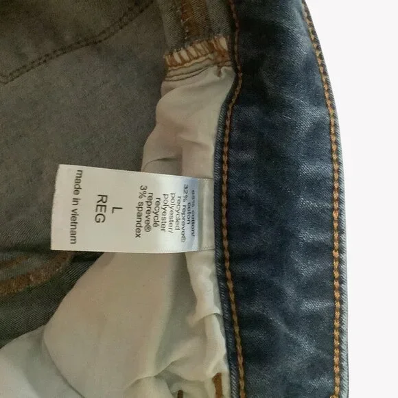 Maurices Womens Distressed Button-Fly Jeans L Reg Dark Wash Casual - Picture 4 of 7